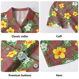 Hutcheson Weathered Clan Badge Tartan Hawaiian Shirt Summer Vibes Style