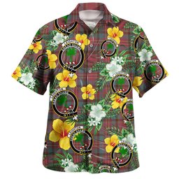 Leighton Weathered Clan Badge Tartan Hawaiian Shirt Summer Vibes Style