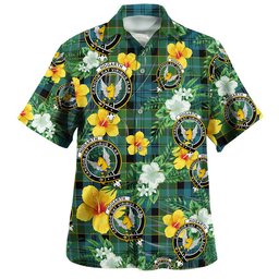 Hogarth Ancient Clan Badge Tartan Hawaiian Shirt Summer Vibes Style