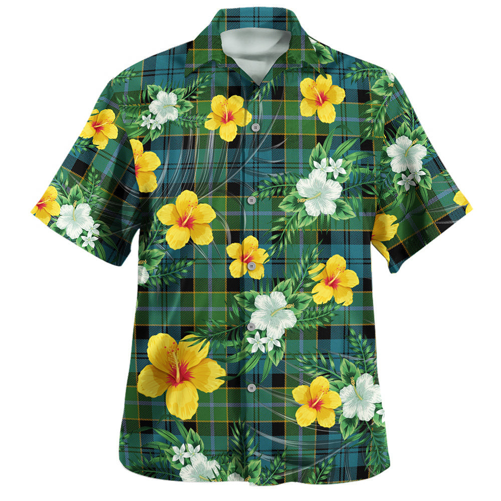 Hogarth Ancient Clan Badge Tartan Hawaiian Shirt Summer Vibes Style