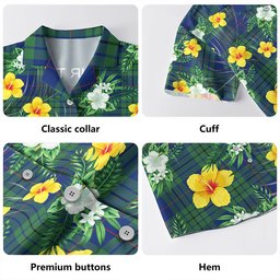 Hutton Modern Clan Badge Tartan Hawaiian Shirt Summer Vibes Style