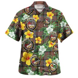 MacDonald (Donald) Weathered Clan Badge Tartan Hawaiian Shirt Summer Vibes Style