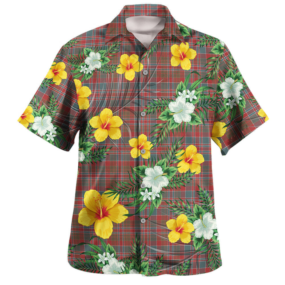 MacDonald of Boisdale (Donald Boisdale) Weathered Clan Badge Tartan Hawaiian Shirt Summer Vibes Style