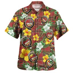 MacDonald of Belfinlay Weathered Clan Badge Tartan Hawaiian Shirt Summer Vibes Style