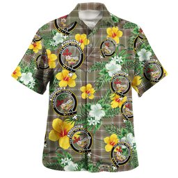 MacDonald Lord of the Isles; Hunting Weathered Clan Badge Tartan Hawaiian Shirt Summer Vibes Style