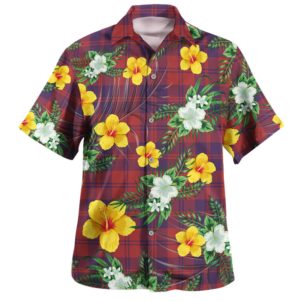 MacGregor of Glengyle (Gregor of Deeside) Weathered Clan Badge Tartan Hawaiian Shirt Summer Vibes Style