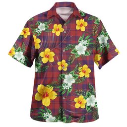 MacGregor of Glengyle (Gregor of Deeside) Weathered Clan Badge Tartan Hawaiian Shirt Summer Vibes Style