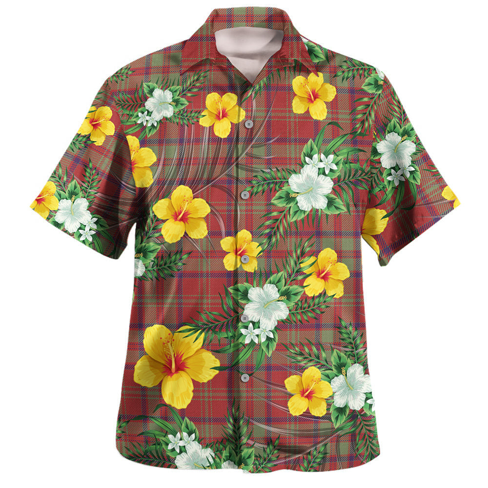 MacDonald of Glencoe (Donald of Glencoe) Weathered Clan Badge Tartan Hawaiian Shirt Summer Vibes Style
