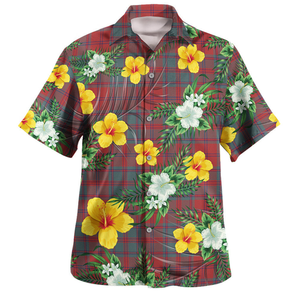 MacDougall (Clans Originaux) Weathered Clan Badge Tartan Hawaiian Shirt Summer Vibes Style