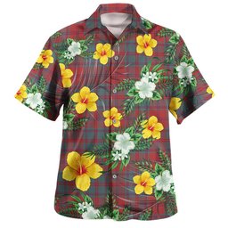 MacDougall (Clans Originaux) Weathered Clan Badge Tartan Hawaiian Shirt Summer Vibes Style
