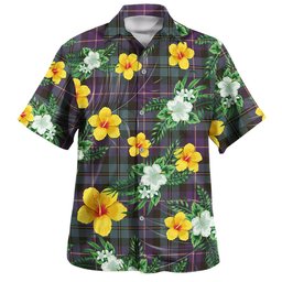 MacNeil of Barra Old (MacNeill Old) Weathered Clan Badge Tartan Hawaiian Shirt Summer Vibes Style