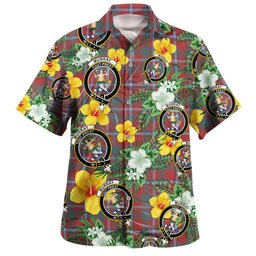 Murray of Abercairney Portrait (Murray of Abercairney; Portrait) Weathered Clan Badge Tartan Hawaiian Shirt Summer Vibes Style