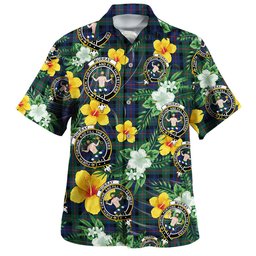 Murray of Atholl (Murray) Modern Clan Badge Tartan Hawaiian Shirt Summer Vibes Style