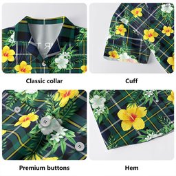 MacNeil of Barra (MacNeil MacNeill) Modern Clan Badge Tartan Hawaiian Shirt Summer Vibes Style