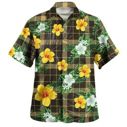Raeburn Weathered Clan Badge Tartan Hawaiian Shirt Summer Vibes Style