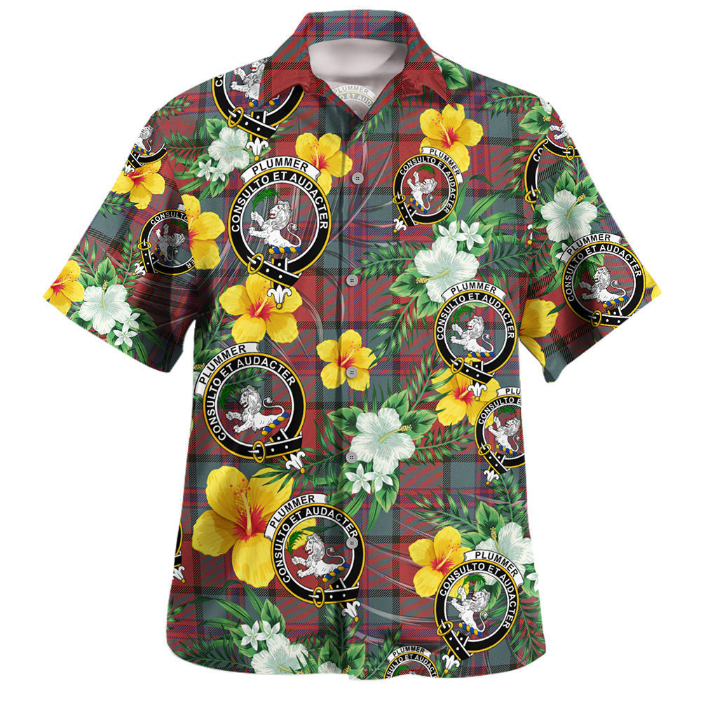 Plummer Weathered Clan Badge Tartan Hawaiian Shirt Summer Vibes Style