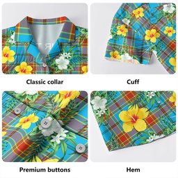 Traill (Trayle) Weathered Clan Badge Tartan Hawaiian Shirt Summer Vibes Style