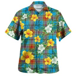 Traill (Trayle) Weathered Clan Badge Tartan Hawaiian Shirt Summer Vibes Style