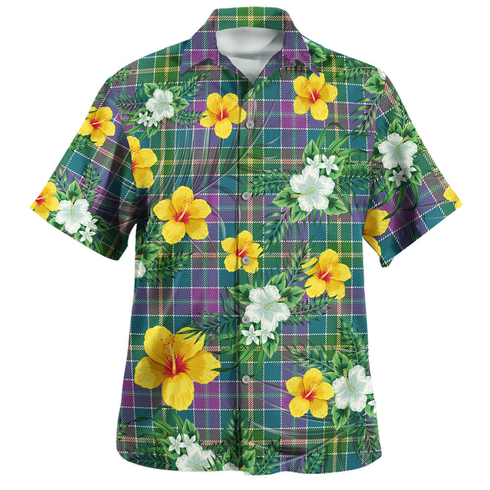 Yule Ancient Clan Badge Tartan Hawaiian Shirt Summer Vibes Style