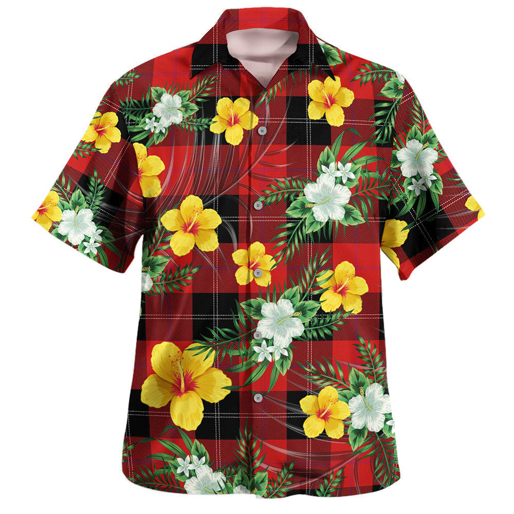 Ramsay Red (Ramsay of Dalhousie) Clan Badge Tartan Hawaiian Shirt Summer Vibes Style