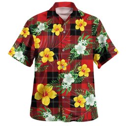 Ramsay Red (Ramsay of Dalhousie) Clan Badge Tartan Hawaiian Shirt Summer Vibes Style