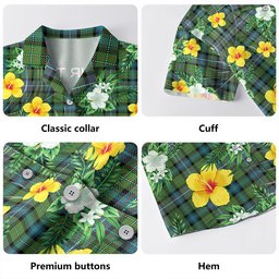 Rankin (Dalgliesh) Ancient Clan Badge Tartan Hawaiian Shirt Summer Vibes Style