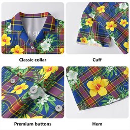 Traill (Trayle) Modern Clan Badge Tartan Hawaiian Shirt Summer Vibes Style