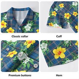 Thorburn (Thurburn) Modern Clan Badge Tartan Hawaiian Shirt Summer Vibes Style