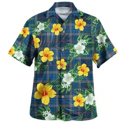 Thorburn (Thurburn) Modern Clan Badge Tartan Hawaiian Shirt Summer Vibes Style
