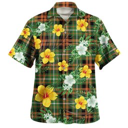 Ramsay Orange Ancient Clan Badge Tartan Hawaiian Shirt Summer Vibes Style