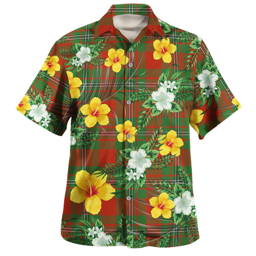 Strang Modern Clan Badge Tartan Hawaiian Shirt Summer Vibes Style