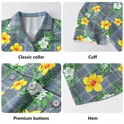 Thorburn (Thurburn) Weathered Clan Badge Tartan Hawaiian Shirt Summer Vibes Style