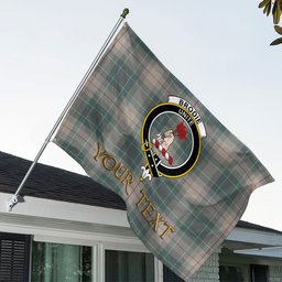 ScotsTee Shop Scottish Brodie Silver (Brodie Muted) Weathered Clan Crest Tartan Flag - Double-Sided