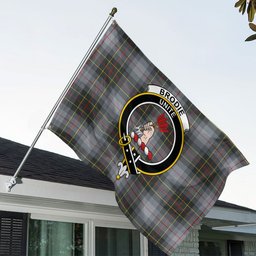 ScotsTee Shop Scottish Brodie Silver (Brodie Muted) Modern Clan Crest Tartan Flag - Double-Sided