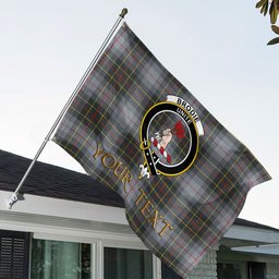 ScotsTee Shop Scottish Brodie Silver (Brodie Muted) Modern Clan Crest Tartan Flag - Double-Sided