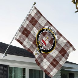 ScotsTee Shop Scottish Erskine Burgundy Clan Crest Tartan Flag - Double-Sided