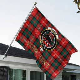 ScotsTee Shop Scottish Nisbet (Nisbit) Modern Clan Crest Tartan Flag - Double-Sided