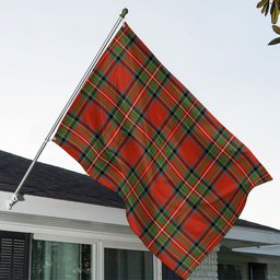 ScotsTee Shop Scottish Stewart Royal (Royal Stewart) Ancient Clan Crest Tartan Flag - Double-Sided