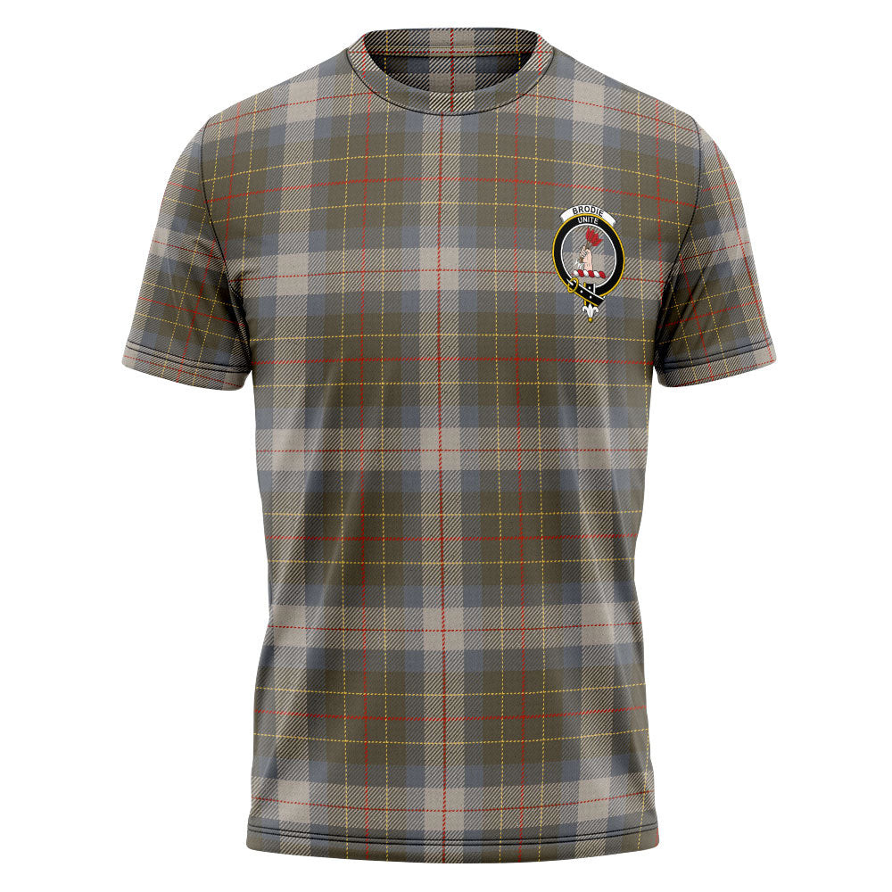 ScotsTee Shop Scottish Brodie Silver (Brodie Muted) Ancient Clan Crest Personalized Tartan T-Shirt