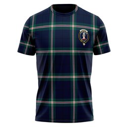 ScotsTee Shop Scottish Cleland Modern Clan Crest Personalized Tartan T-Shirt