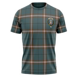 ScotsTee Shop Scottish Cleland Weathered Clan Crest Personalized Tartan T-Shirt