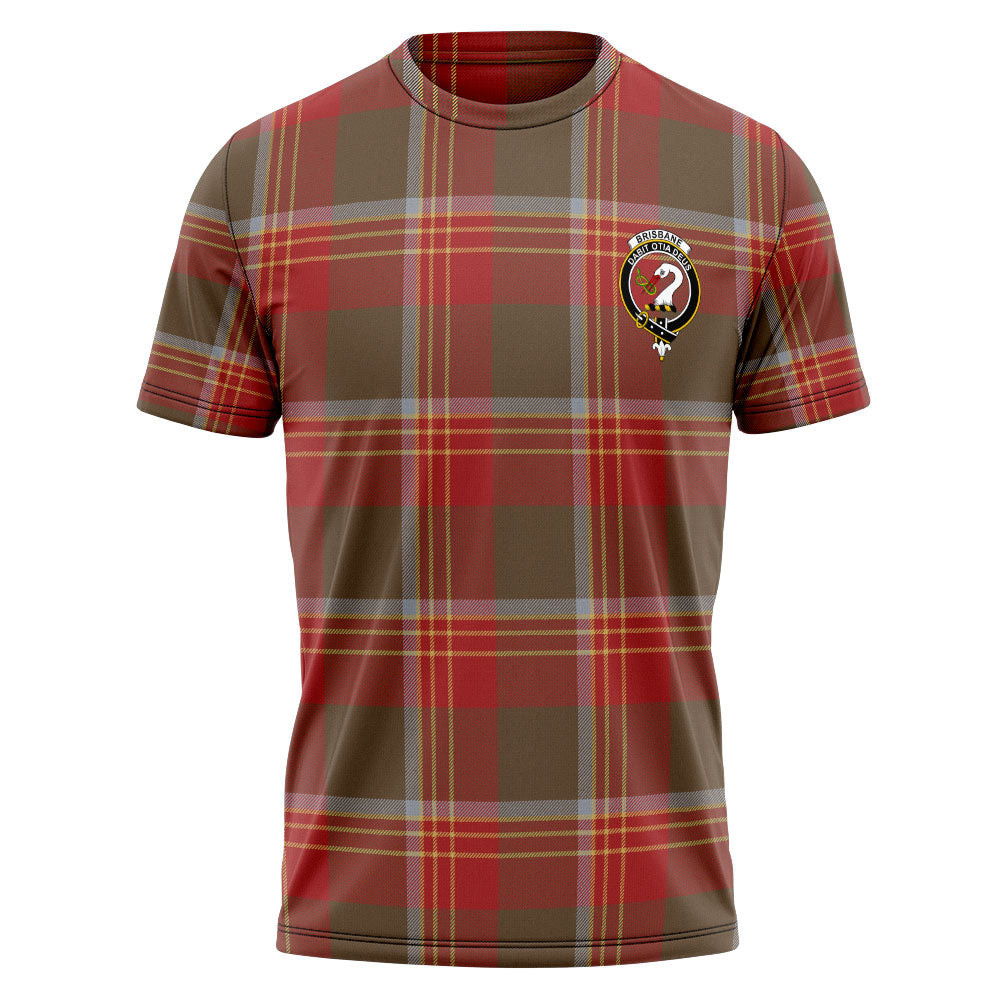 ScotsTee Shop Scottish Brisbane Weathered Clan Crest Personalized Tartan T-Shirt