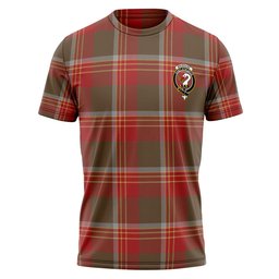 ScotsTee Shop Scottish Brisbane Weathered Clan Crest Personalized Tartan T-Shirt