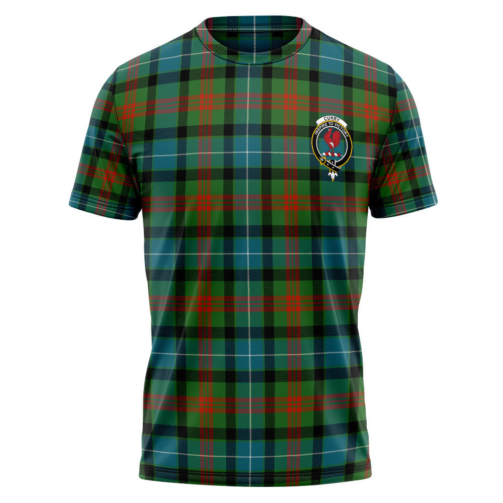 ScotsTee Shop Scottish Curry (Currie) Ancient Clan Crest Personalized Tartan T-Shirt