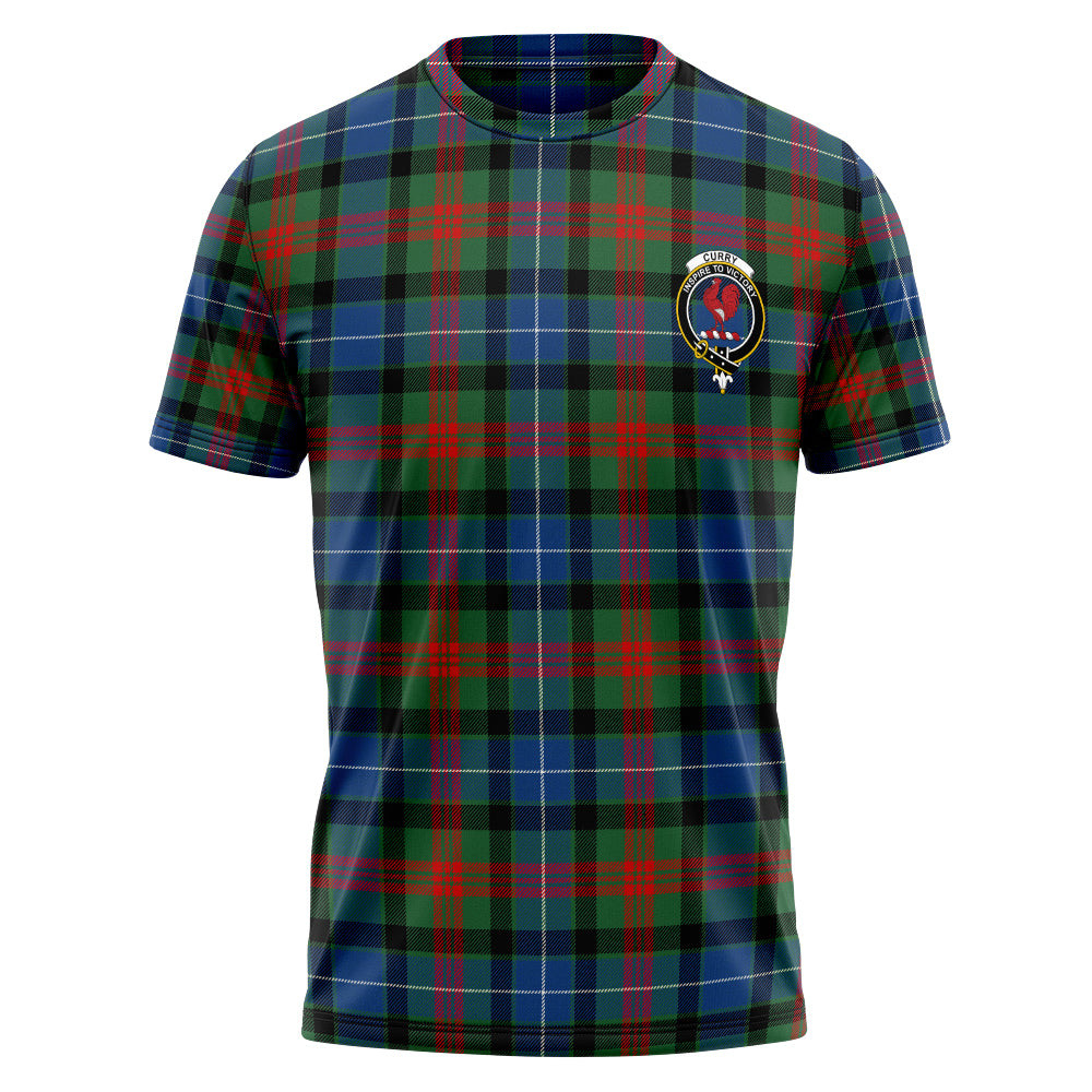 ScotsTee Shop Scottish Curry (Currie) Modern Clan Crest Personalized Tartan T-Shirt