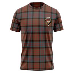 ScotsTee Shop Scottish MacDonald (Donald) Weathered Clan Crest Personalized Tartan T-Shirt
