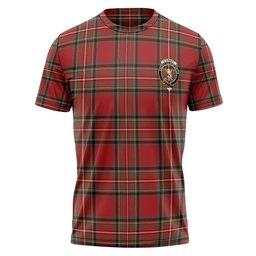 ScotsTee Shop Scottish Stewart Royal (Royal Stewart) Weathered Clan Crest Personalized Tartan T-Shirt