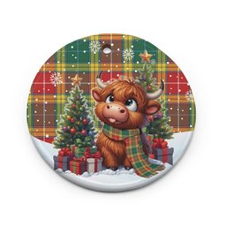 ScotsTee Shop Scottish Buchanan Old Sett Clan Tartan Ceramic Ornament Cute Highland Cow Christmas