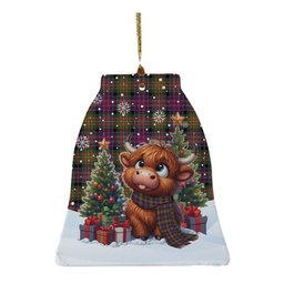 ScotsTee Shop Scottish Carnegie Modern Clan Tartan Ceramic Ornament Cute Highland Cow Christmas