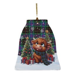 ScotsTee Shop Scottish Brodie Hunting Modern Clan Tartan Ceramic Ornament Cute Highland Cow Christmas